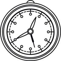 A black and white clock icon on a white background vector