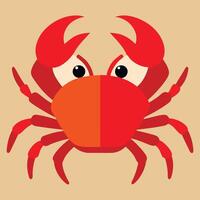 A crab icon on a beige background vector