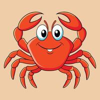 A cartoon crab with big eyes and a smile vector