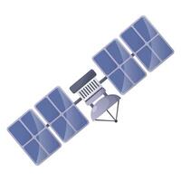 Satellite with four panels flat art design illustration with simple shape style perfect for space asset editable vector