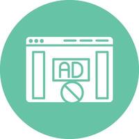 A line drawing of an ad on a computer screen vector