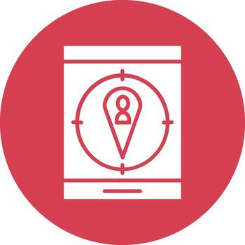 A red circle with a map icon on it vector