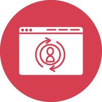 A red circle with a circle around it and a person in the middle vector