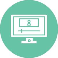 A computer monitor with a person on it vector