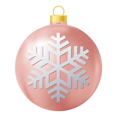 Beige Christmas tree toy with snowflake illustration