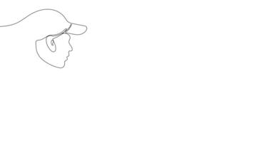Continuous line draw of hand holds paint brushes video