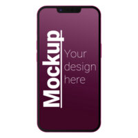 Pink Phone Layout Front view No background psd