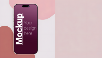 Smartphone mockup on a minimal Pink abstract background psd