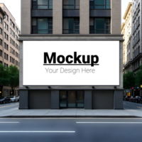 Mockup of Billboard on Building Facade by the Road Customize Your Design psd