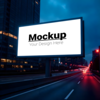 Roadside Billboard Layout on Building Wall Customize with Your Design psd