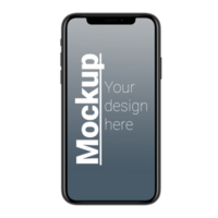 Black Phone Layout Front view No background psd
