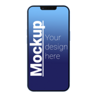 Blue Phone Layout Front view No background psd
