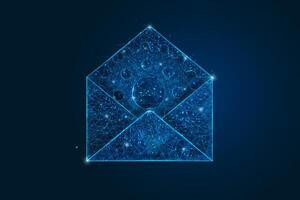 Abstract isolated image of a letter, mail or message interaction, business, connection. Polygonal illustration vector
