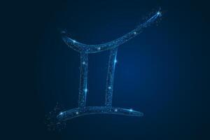 Abstract futuristic image of gemini zodiac sign. Astrological horoscope characteristic. vector