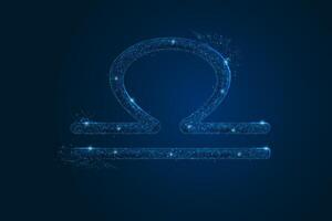 Abstract futuristic image of libra zodiac sign. Astrological horoscope characteristic. vector