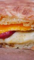 A Delicious Breakfast Sandwich featuring Egg and Cheese for your morning video