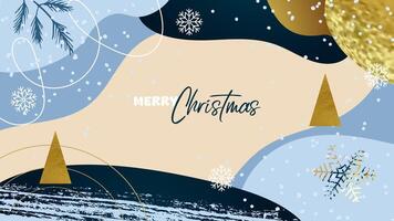 Merry Christmas and New Year holidays. Xmas design template with gradients and abstract shapes for posters, banners, cards, backgrounds vector