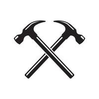 Two crossed hammers icon vector