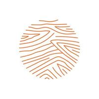 A fingerprint pattern in the shape of a circle vector