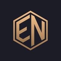 Elegant Hexagon Letter EN Logo Design. Initial Luxurious EN Logo Template vector