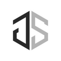 Modern Unique Hexagon Letter JS Logo Design Template. Elegant initial JS Letter Logo Concept vector