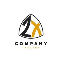 Initial Letter ZX Logo Design. Alphabet ZX Logo Template vector