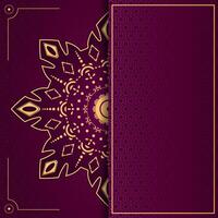 Luxury mandala red gradient background with blank space for text. Template for design in red and golden colors vector
