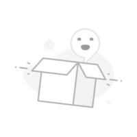 illustration of empty cardboard box. Minimalistic design representing emptiness, no content, blank state. illustrating empty pages, out of stock notifications, placeholders in websites and mobile app vector
