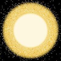 Shiny festive empty round frame on black background vector