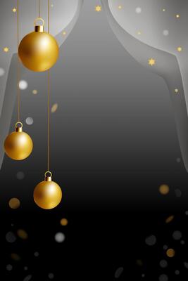 Christmas background with hanging balls and sequins