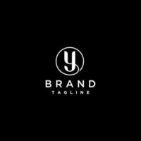 Logo Design Monogram Letter y Inside Circle. Minimalist Letter y Circle Line logo Design. vector