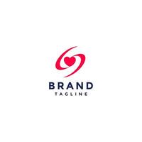 Spreads Love Initial Letter S logo design. Heart Symbol In The Middle Two Rotating Lines Logo Design. vector