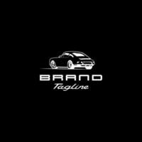 clásico coche negativo película silueta logo diseño. famoso antiguo coche blanco silueta logo diseño. vector