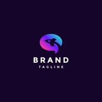 Simple Rocket Fast Messaging Logo Design. Rocket Shooting In Colorful Messaging Icon Logo Design. vector