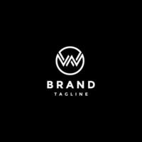 Initial W and W Letter Line Inside Circle Logo Design. Initial Lines WW Letters Inside Circle Logo Design. vector