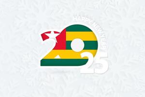 New Year 2025 for Togo on snowflake background. vector