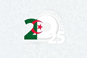 New Year 2025 for Algeria on snowflake background. vector
