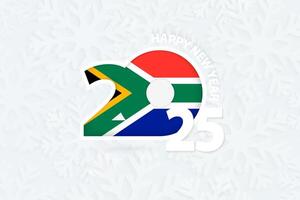 New Year 2025 for South Africa on snowflake background. vector