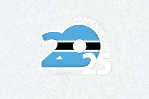 New Year 2025 for Botswana on snowflake background. vector