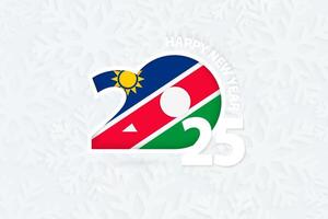 New Year 2025 for Namibia on snowflake background. vector