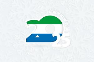 New Year 2025 for Sierra Leone on snowflake background. vector