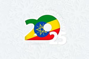 New Year 2025 for Ethiopia on snowflake background. vector