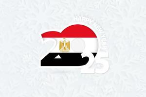 New Year 2025 for Egypt on snowflake background. vector