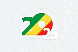 New Year 2025 for Congo on snowflake background. vector