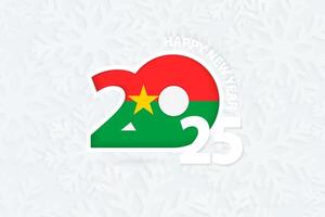 New Year 2025 for Burkina Faso on snowflake background. vector