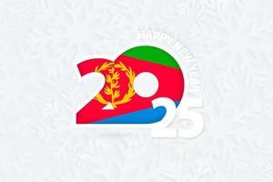New Year 2025 for Eritrea on snowflake background. vector