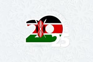 New Year 2025 for Kenya on snowflake background. vector