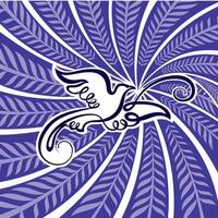 Dove of Peace. Pigeon. Concept of the world. Boho Bird vector