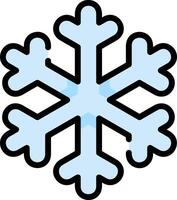 Snowflake Icon with Color and Outline - Decorative Winter Graphic vector