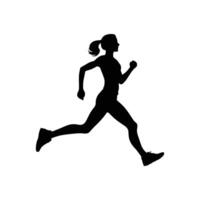 Female Runner Silhouette in Motion for Athletic Design Concepts vector